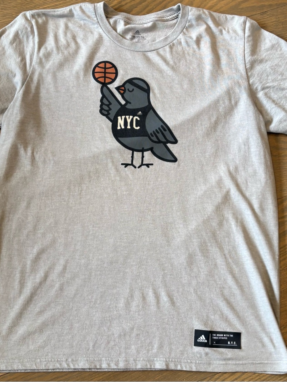 adidas Light Gray Brooklyn Nets Tee